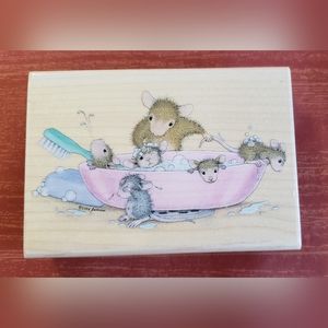 House-Mouse Designs "Bathing Babies" Rubber Stamp